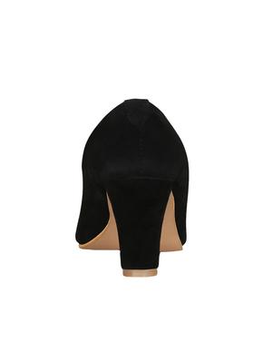 black faux leather slip on pumps - 15177302 - Standard Image - 3