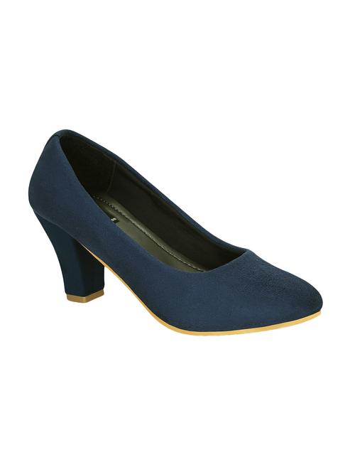 blue faux leather slip on pumps - 15177303 - Standard Image - 1
