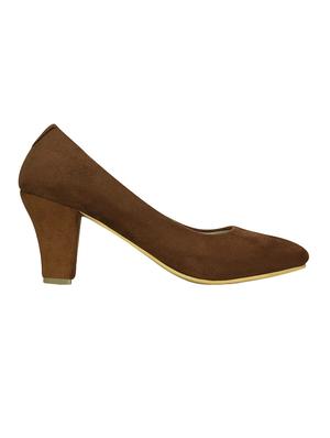 tan faux leather slip on pumps - 15177304 - Standard Image - 2