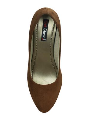 tan faux leather slip on pumps - 15177304 - Standard Image - 4