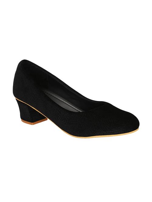 black faux leather slip on pumps - 15177306 - Standard Image - 1