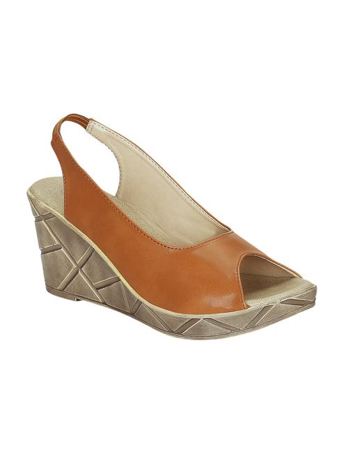 tan back strap wedge - 15177318 - Standard Image - 1