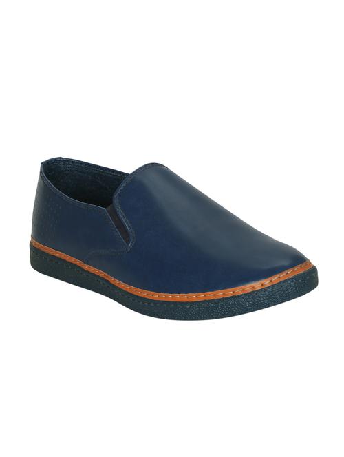 blue leatherette casual slipon - 15177334 - Standard Image - 1