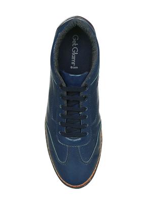 blue leatherette lace up sneaker - 15177337 - Standard Image - 4