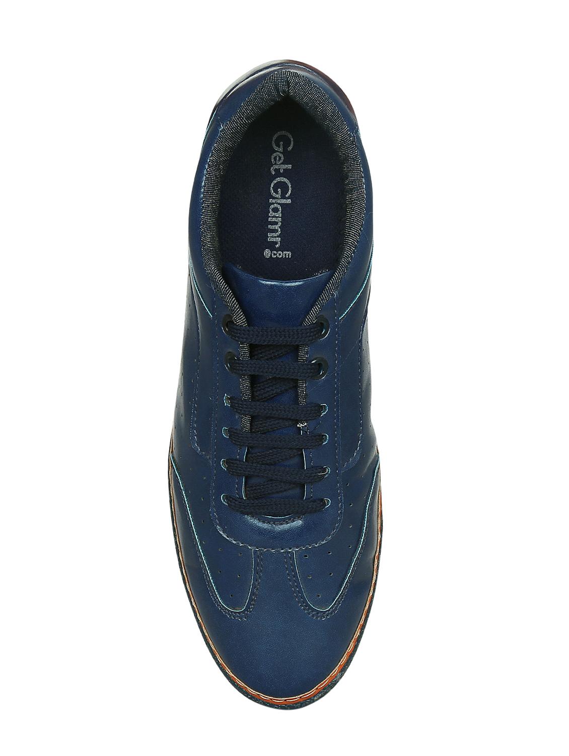 blue leatherette lace up sneaker - 15177337 - Zoom Image - 4