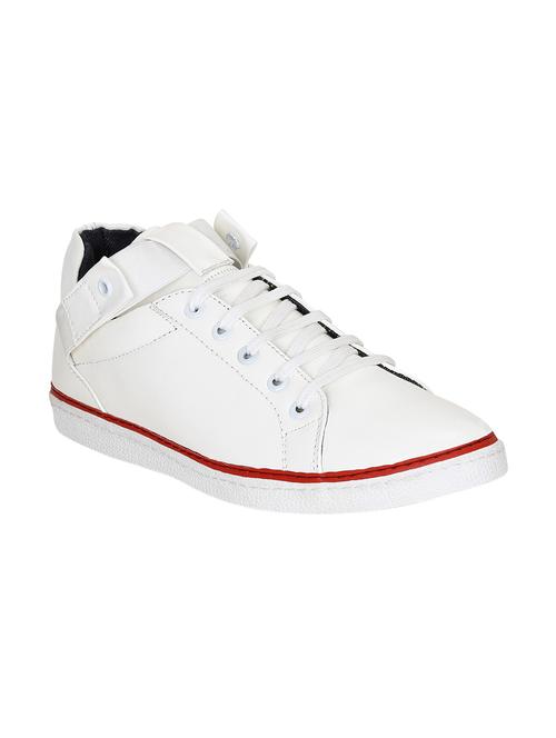 white leatherette lace up sneaker - 15177341 - Standard Image - 1