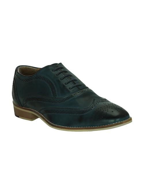 blue leatherette lace-up brouge - 15177347 - Standard Image - 1
