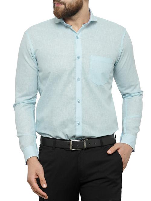 light blue cotton formal shirt - 15177497 - Standard Image - 1