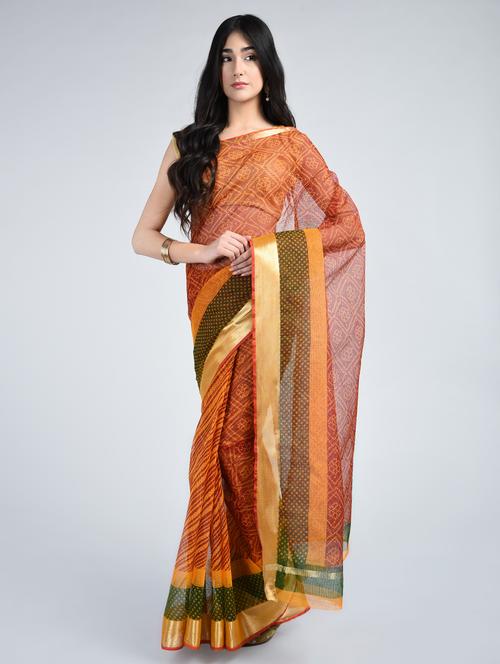 maroon kota cotton bandhani saree - 15178190 - Standard Image - 1