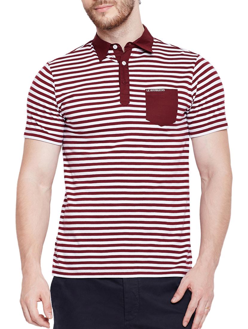 maroon cotton pocket t-shirt - 15178449 - Zoom Image - 1