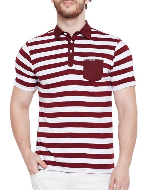 maroon cotton pocket t-shirt - 15178453 - Standard Image - 1