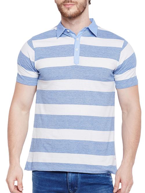 light blue cotton polo t-shirt - 15178455 - Standard Image - 1