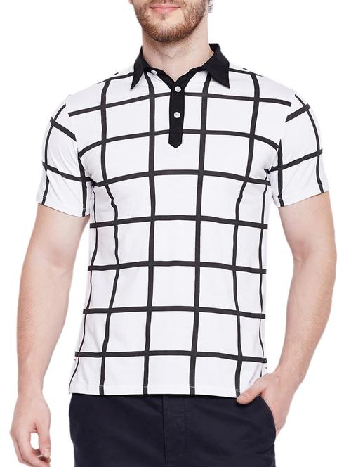 white cotton polo t-shirt - 15178465 - Standard Image - 1