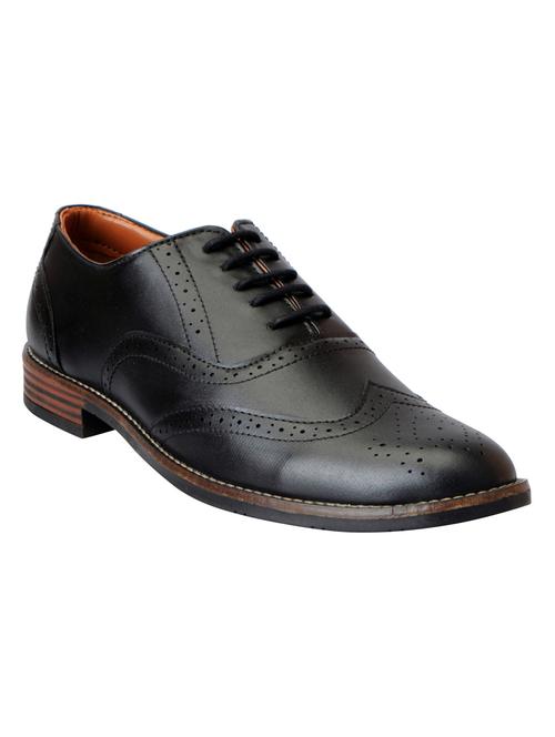 black leatherette lace-up brouge - 15178785 - Very Small Image - 1