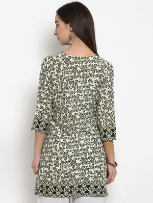 white cotton straight kurti - 15178949 - Standard Image - 3
