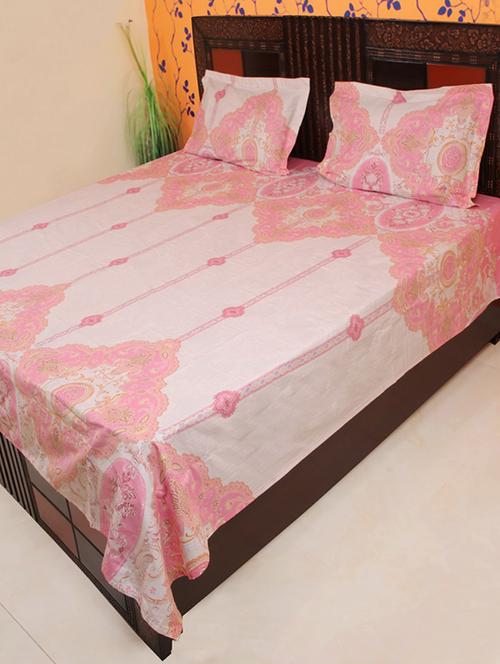 Cotton Double bedsheet with 2 pillow covers - 15179110 - Very Small Image - 1