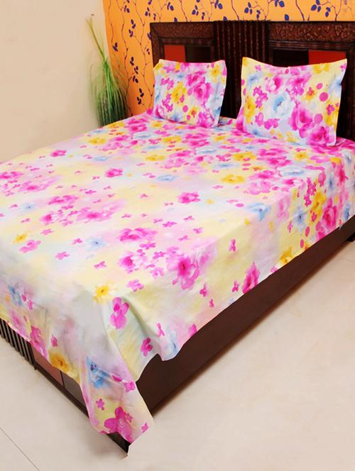 Cotton Double bedsheet with 2 pillow covers - 15179111 - Very Small Image - 1