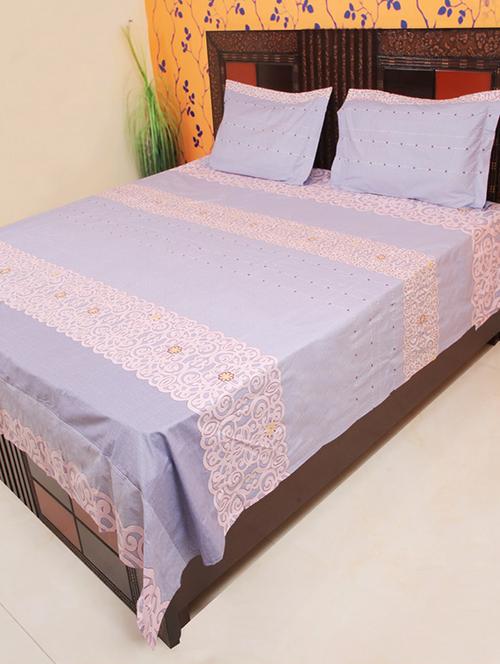 Cotton Double bedsheet with 2 pillow covers - 15179112 - Very Small Image - 1