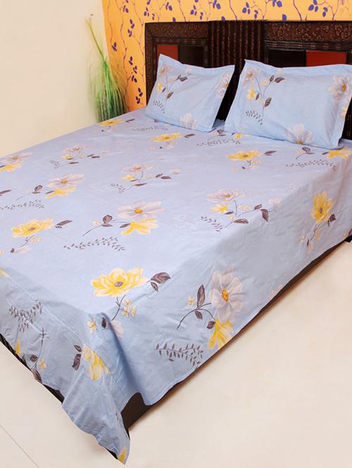 Cotton Double bedsheet with 2 pillow covers - 15179119 - Very Small Image - 1
