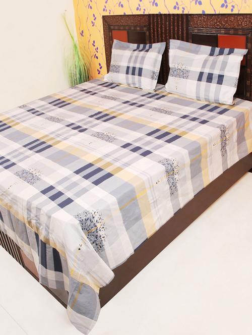 Cotton Double bedsheet with 2 pillow covers - 15179124 - Very Small Image - 1