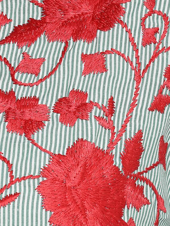 blue striped embroidered cotton top - 15179161 - Zoom Image - 4