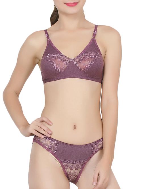 purple hosery bras and panty set - 15179224 - Very Small Image - 1