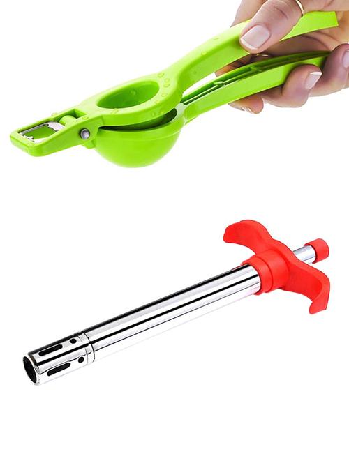 Kitchen Combo of Unbreakable Sensational Plastic Soft Griper Designer Gas Lighter and Lemon Squeezer With Opener - 15179894 - Very Small Image - 1