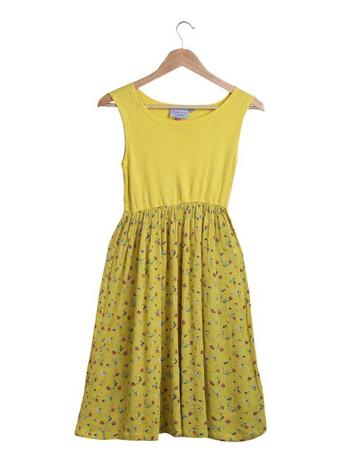 yellow floral print frock - 15180172 - Standard Image - 1