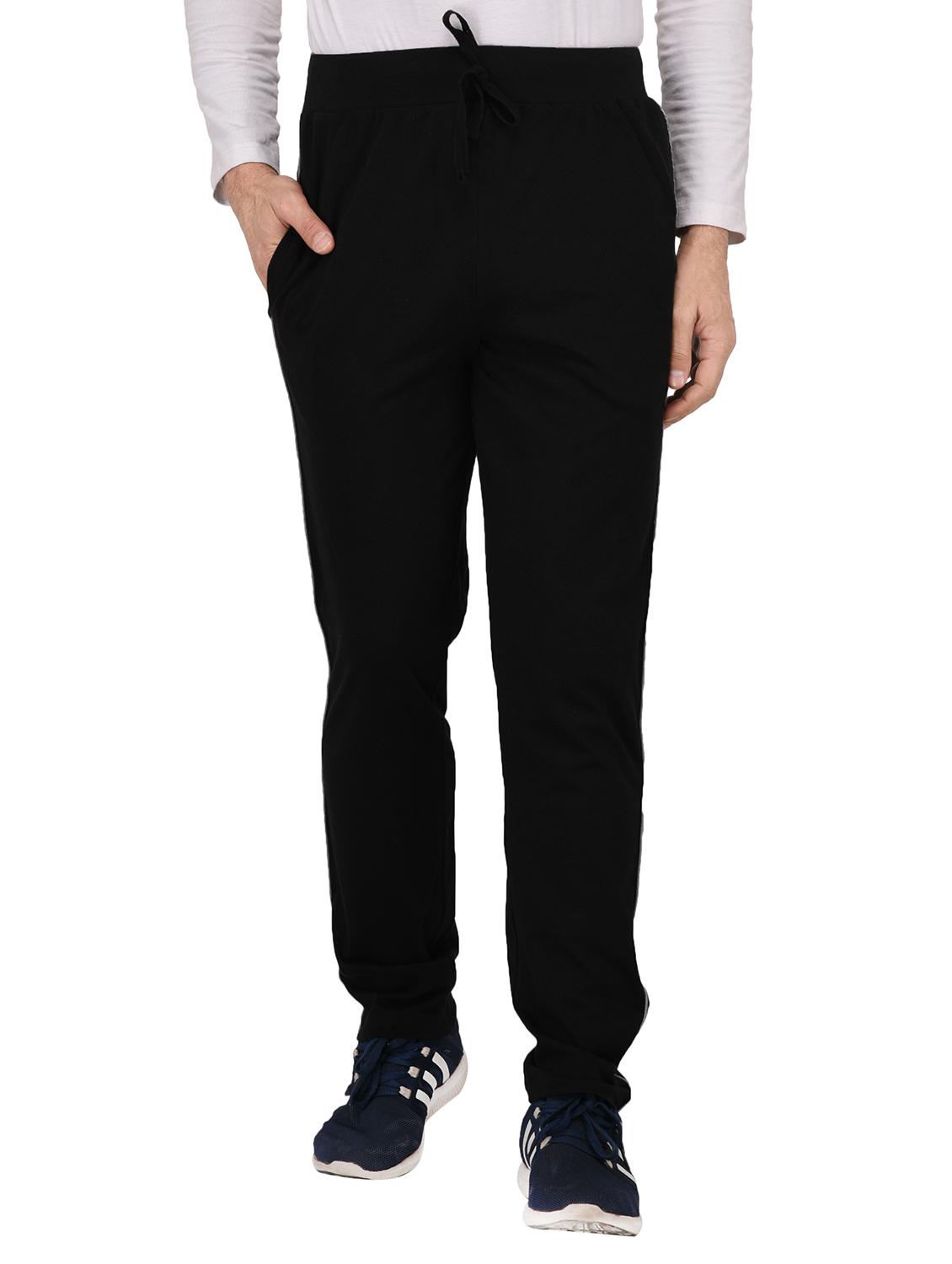 black cotton full length track pant - 15180216 - Zoom Image - 1