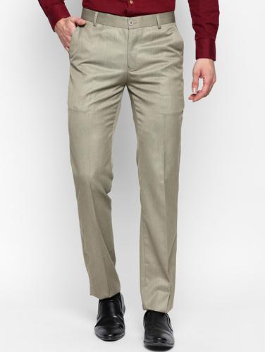 beige polyester blend flat front formal trouser - 15180260 - Very Small Image - 1