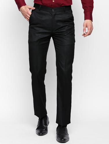 black polyester blend flat front formal trouser - 15180261 - Very Small Image - 1