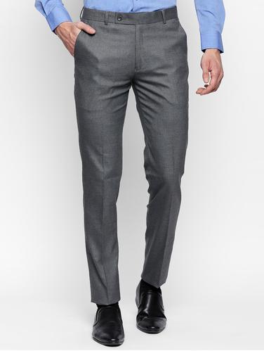 grey polyester blend flat front formal trouser - 15180272 - Very Small Image - 1