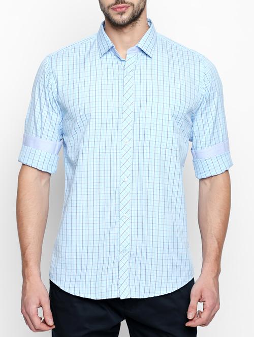 blue cotton casual shirt - 15180288 - Very Small Image - 1