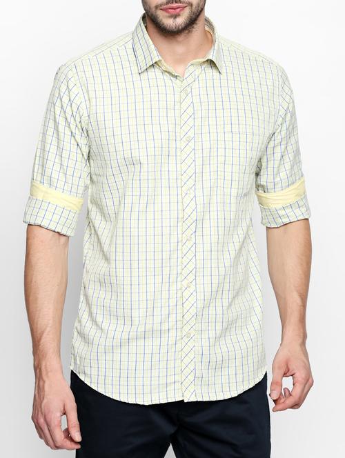 yellow cotton casual shirt - 15180289 - Very Small Image - 1