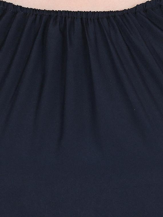 black solid crepe a-line dress - 15180489 - Zoom Image - 5