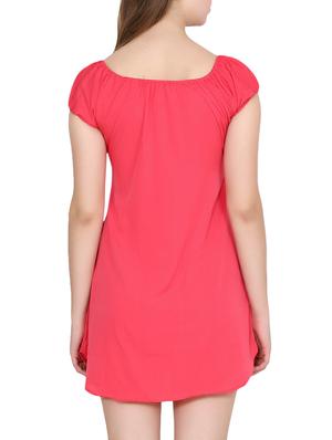 pink crepe solid a-line dress - 15180492 - Standard Image - 3