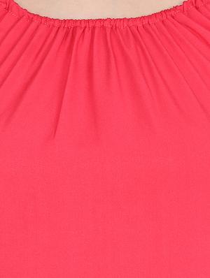 pink crepe solid a-line dress - 15180492 - Standard Image - 5