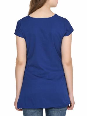 blue printed crepe a-line tunic - 15180499 - Standard Image - 3