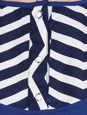 blue printed crepe a-line tunic - 15180499 - Standard Image - 4