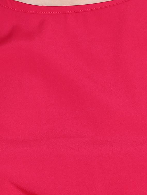 pink solid crepe a-line dress - 15180504 - Zoom Image - 5