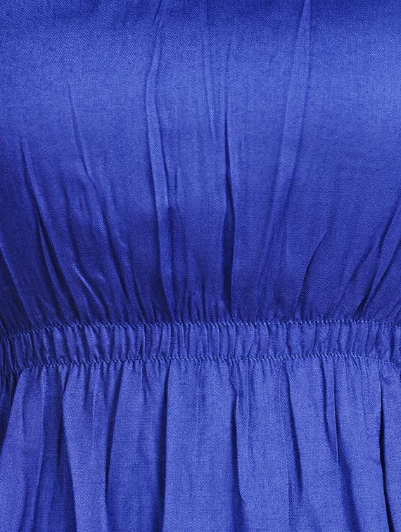 blue solid rayon blouson dress - 15180513 - Zoom Image - 4
