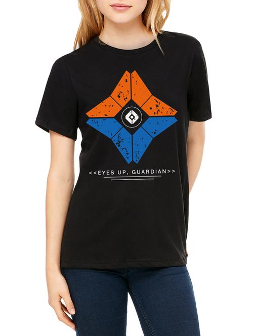Black cotton graphic straight tee - 15180732 - Standard Image - 1
