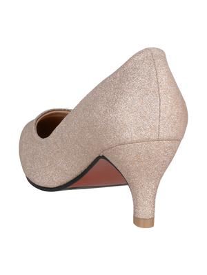 gold faux leather slip on pumps - 15181033 - Standard Image - 3