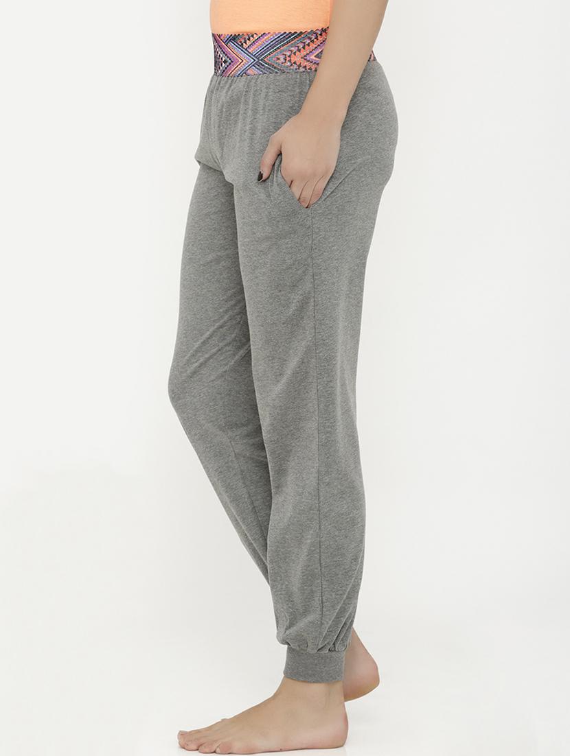 grey solid cotton sleepwear pajama - 15181203 - Zoom Image - 2