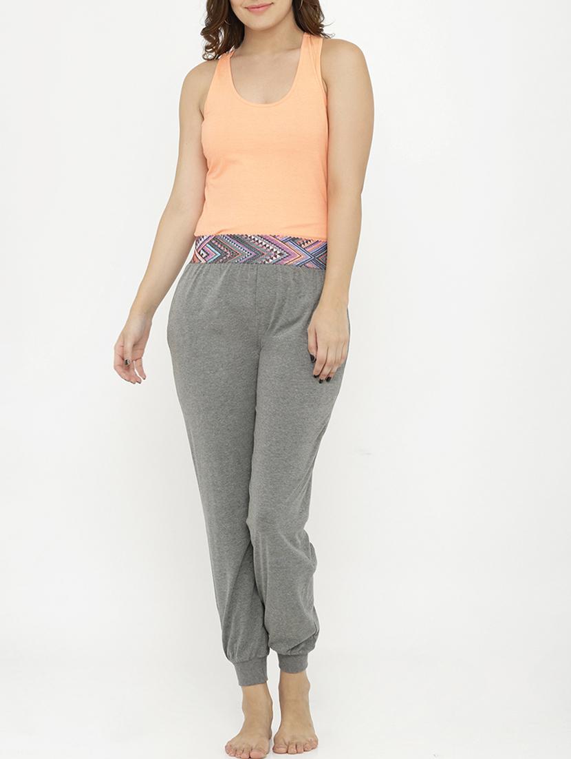 grey solid cotton sleepwear pajama - 15181203 - Zoom Image - 4