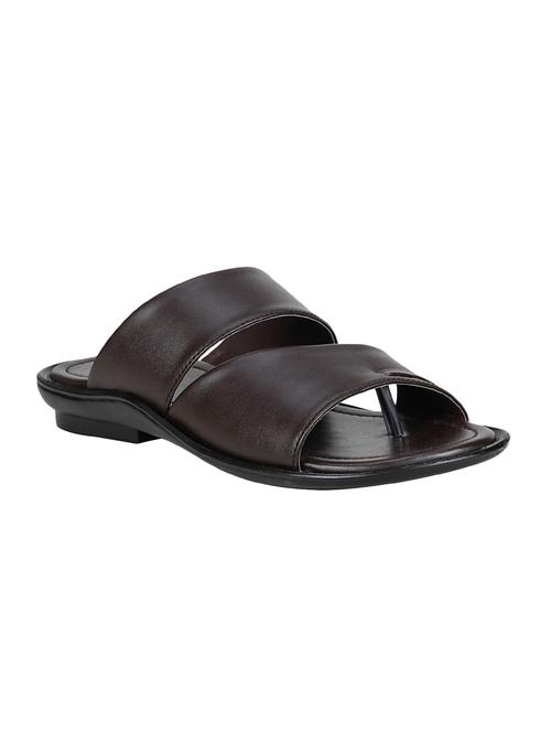 brown Leatherette slip on slipper - 15181539 - Standard Image - 1