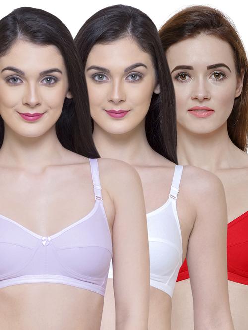 Set of 3 multi colored solid bras - 15181672 - Standard Image - 1