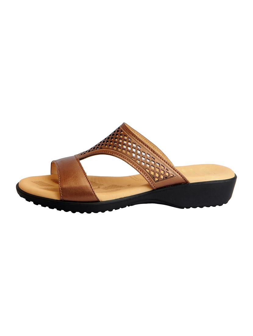 copper leather slippers - 15181999 - Zoom Image - 2