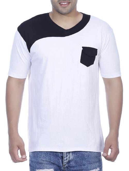 white cotton pocket t-shirt - 15182802 - Very Small Image - 1
