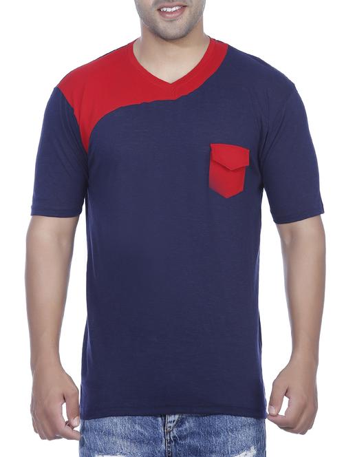navy blue cotton pocket t-shirt - 15182817 - Very Small Image - 1